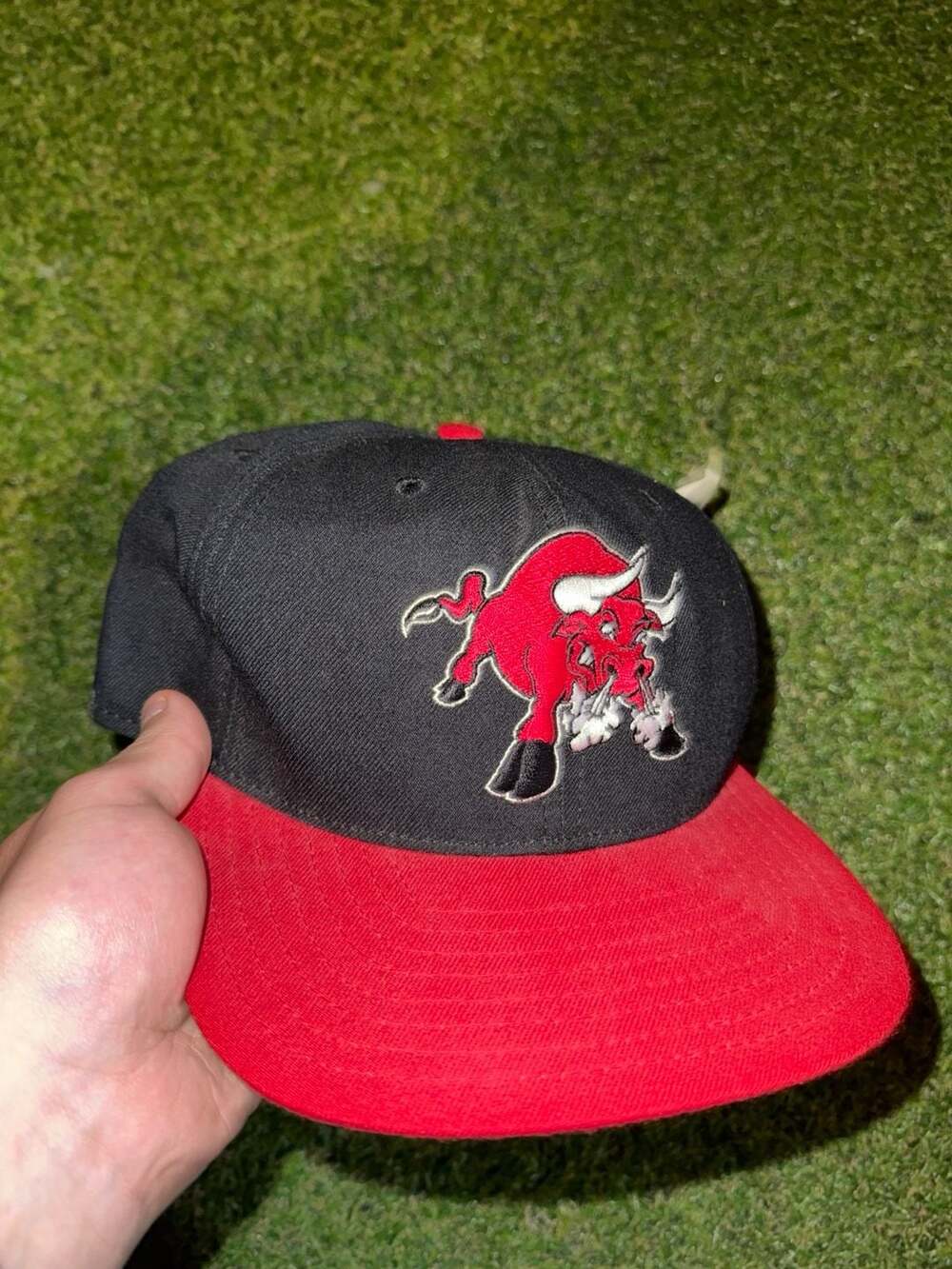 Vintage Tucson Turos New Era Professional Baseball Bull Snapback Cap Black Red